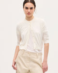Cardigan en laine mérinos et soie - H013 GARDENIA - 1