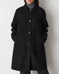 Manteau droit mi-long avec laine - H091 BLACK BEAUTY - 1