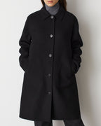 Manteau droit mi-long avec laine - H091 BLACK BEAUTY - 1