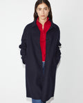 Manteau droit mi-long avec laine - H695 NIGHT SKY - 1