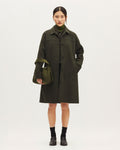 Manteau droit mi-long avec laine - K590 DARK GREEN - 1