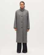 Manteau droit long en laine melangée - K017 TWILL GARDENIA - 2