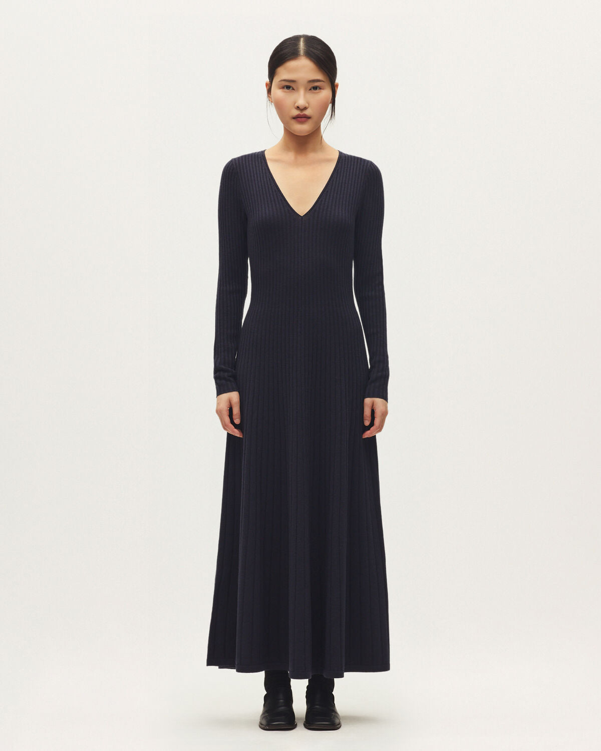 Robe longue en laine mérinos - H695 NIGHT SKY - 1