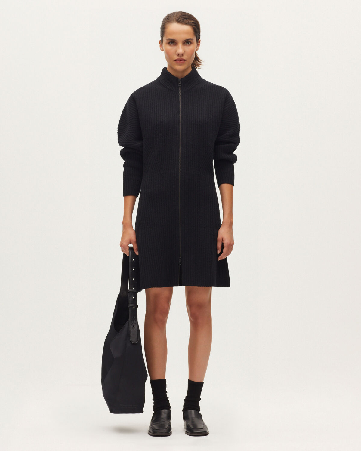 Robe courte en laine - H091 BLACK BEAUTY - 1