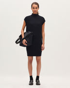 Robe midi sans manches en cachemire - K098 BLACK ST GRAY - 1