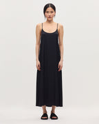 Robe longue nuisette satinée - H091 BLACK BEAUTY - 2