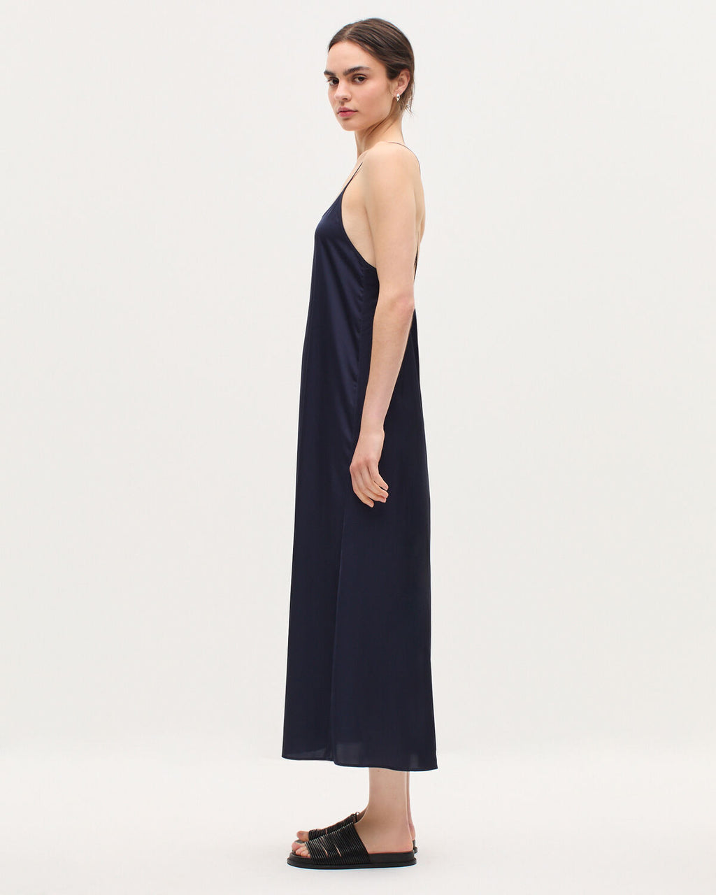 Robe longue nuisette satinée - H695 NIGHT SKY - 2