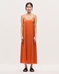 Robe longue nuisette satinée - K240 APRICOT ORANGE - 1