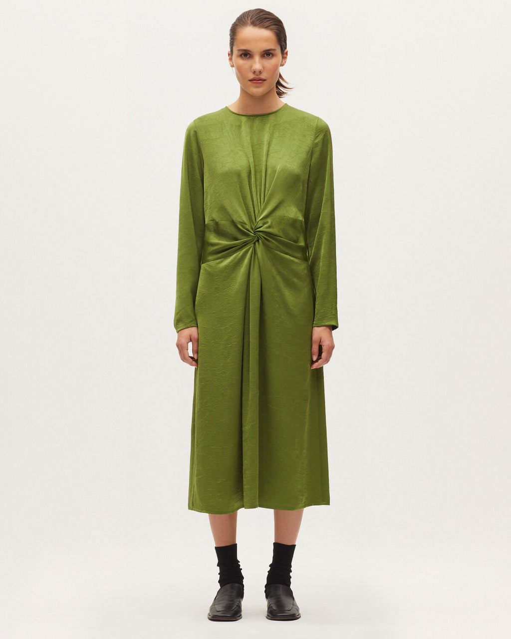 Robe midi satinée - K540 PESTO - 1