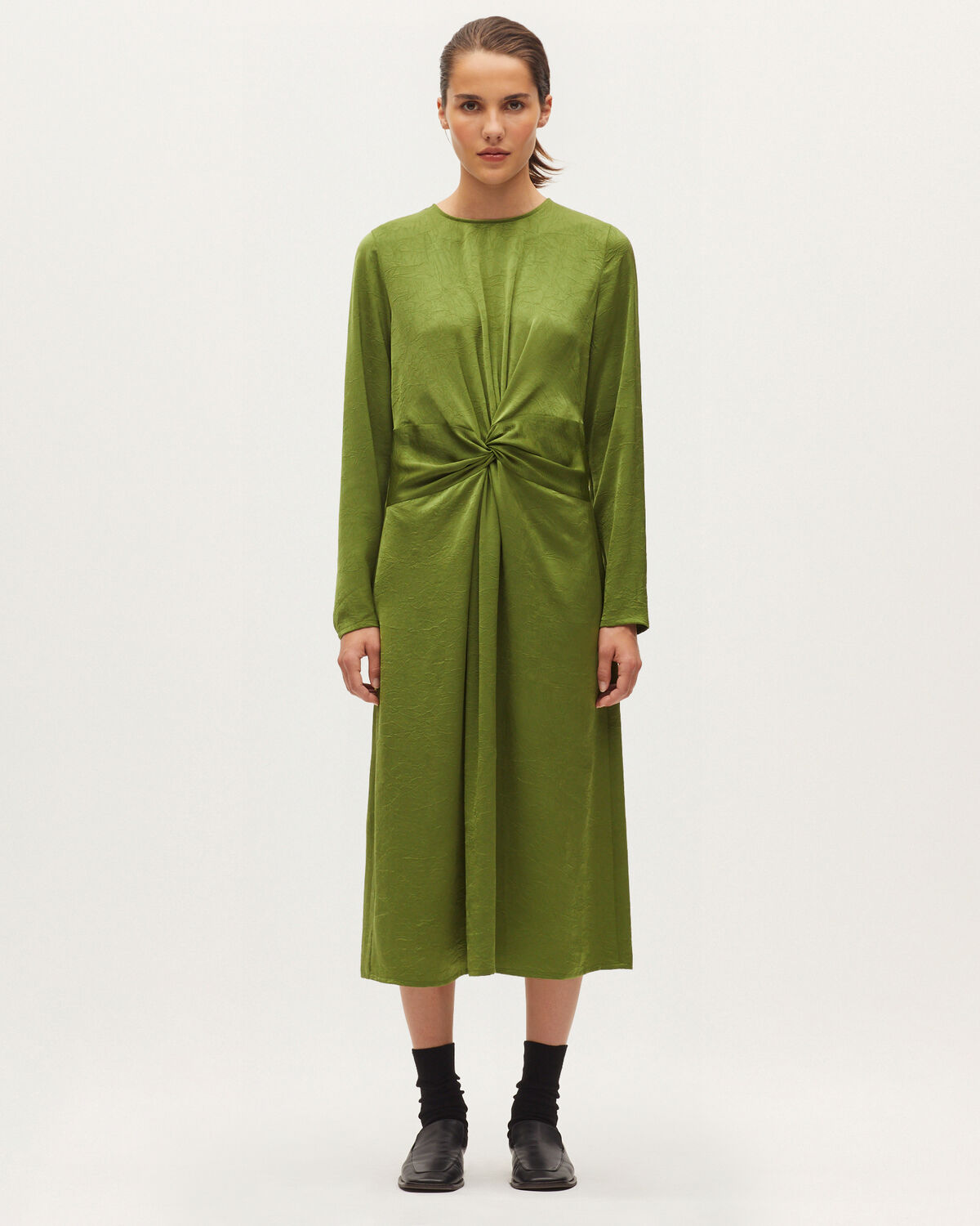 Robe midi satinée - K540 PESTO - 1