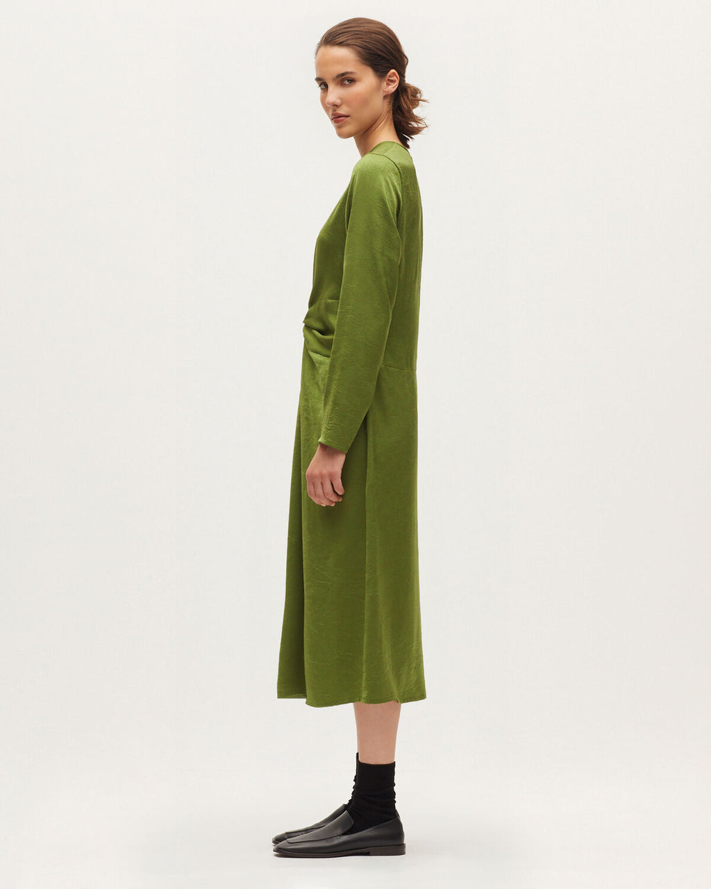 Robe midi satinée - K540 PESTO - 2