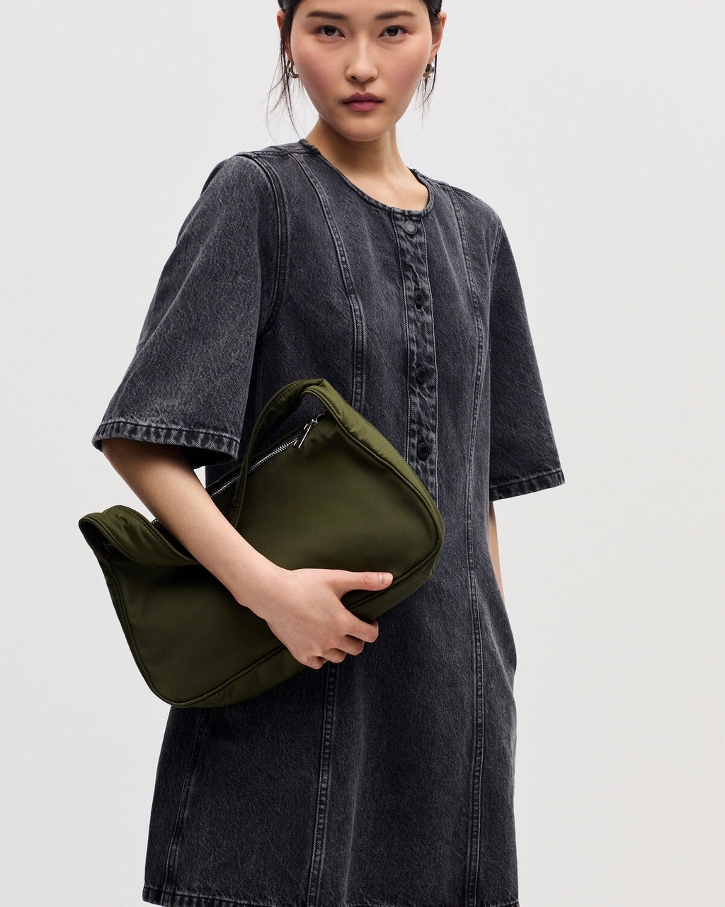 Robe courte en coton - K081 DARK GRAY - 2