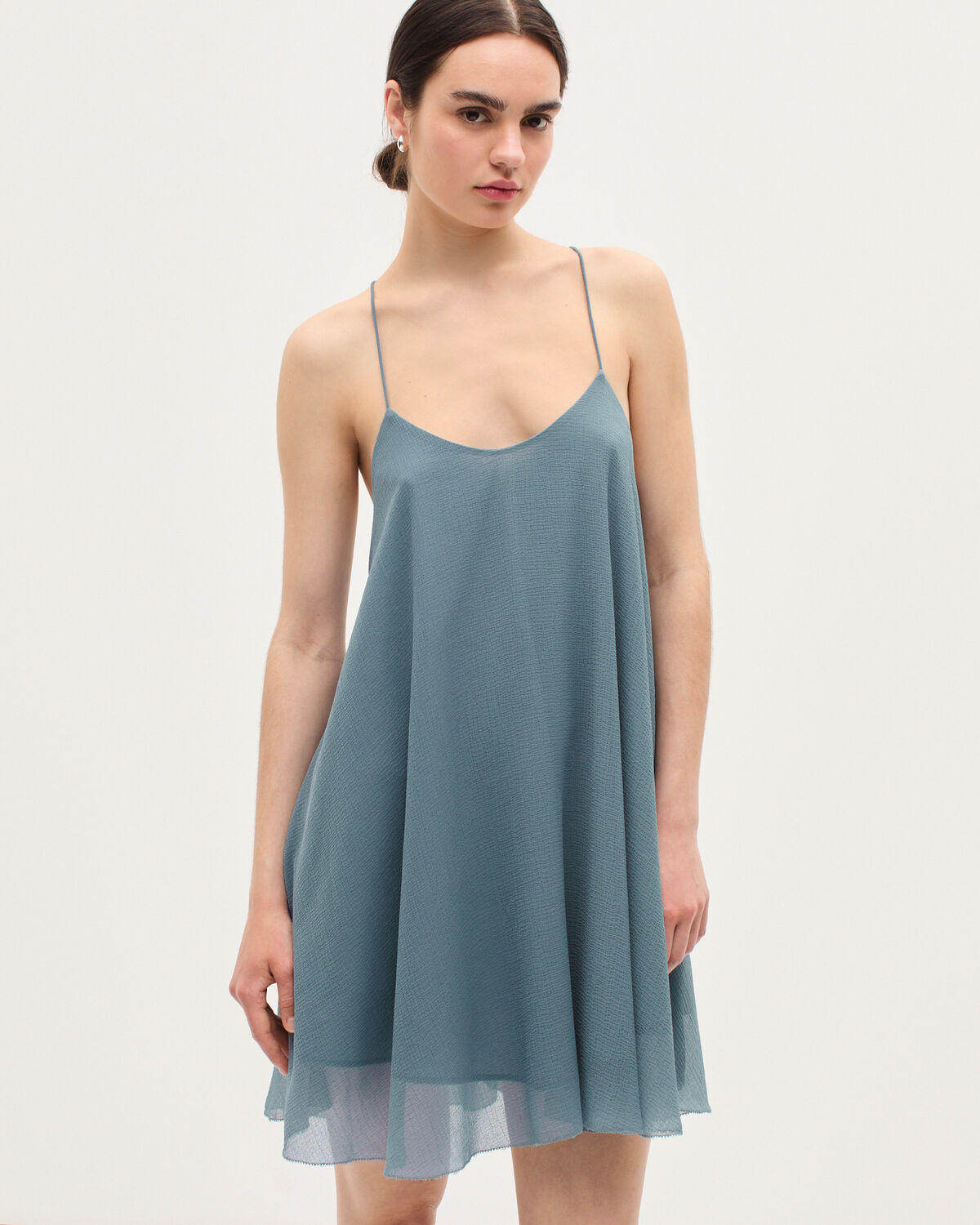 Robe courte en mousseline  - K631 BLUE LAKE - 2