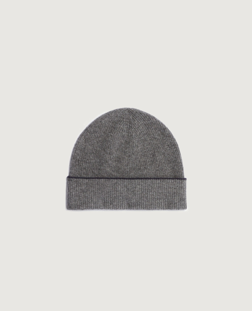 Bonnet en cachemire à revers - K074 GRAY ST NAVY - 1