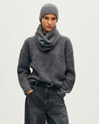 Bonnet en cachemire à revers - K074 GRAY ST NAVY - 2