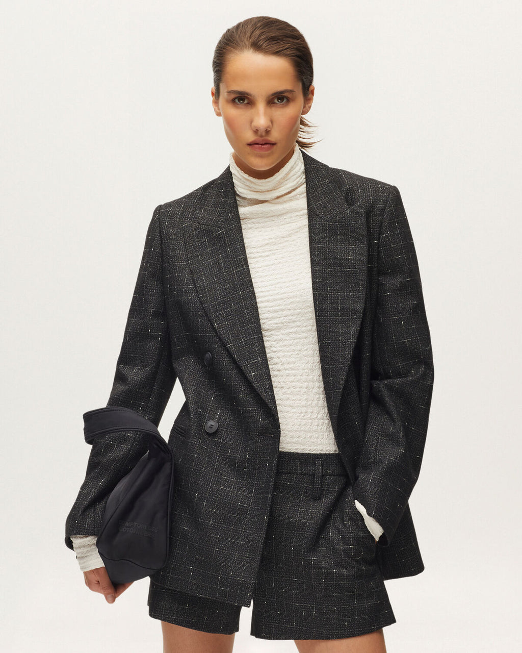 Veste tailleur croisée avec laine - K097 NEPPIE CHECK - 1