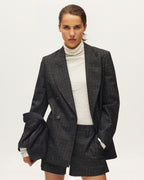 Veste tailleur croisée avec laine - K097 NEPPIE CHECK - 1