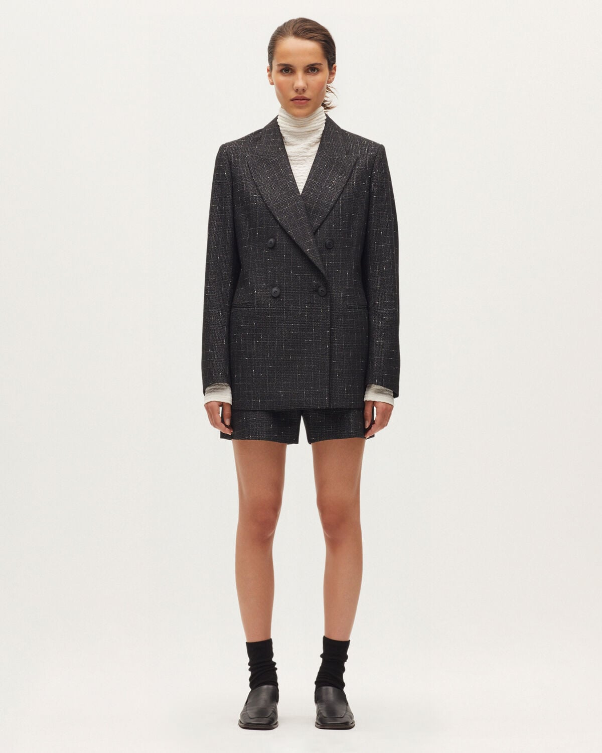 Veste tailleur croisée avec laine - K097 NEPPIE CHECK - 2