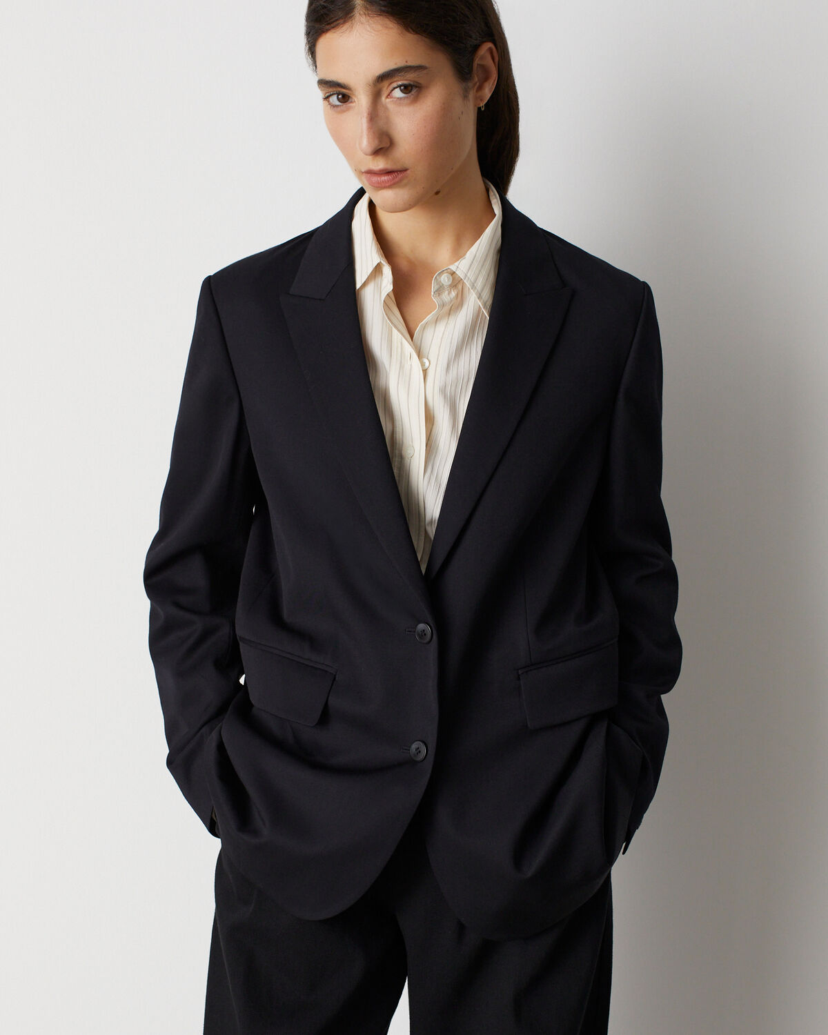 Veste de tailleur en laine - H091 BLACK BEAUTY - 1