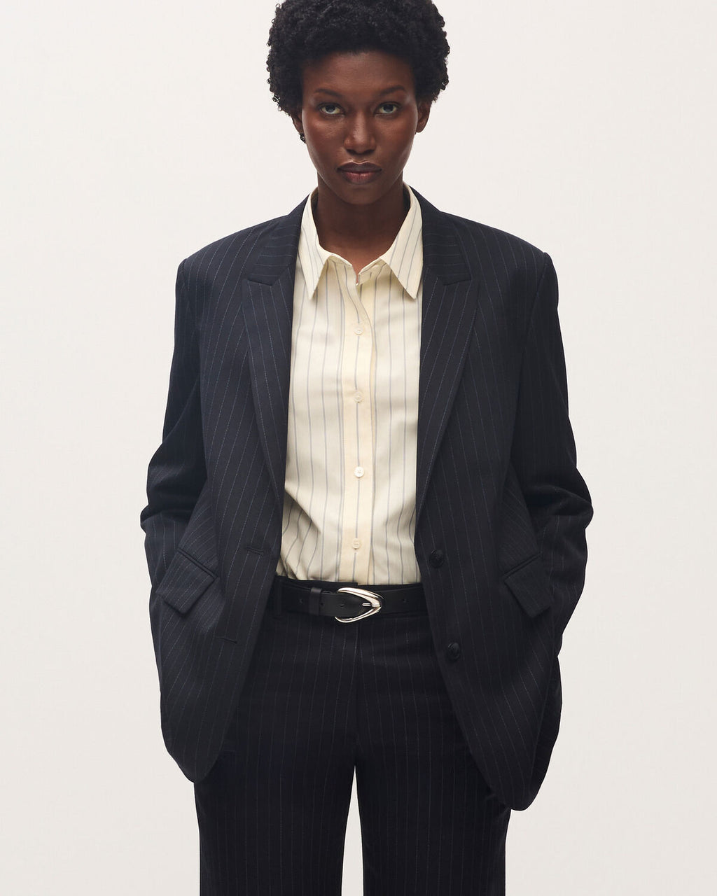 Veste de tailleur en laine - K690 ST NAVY - 1