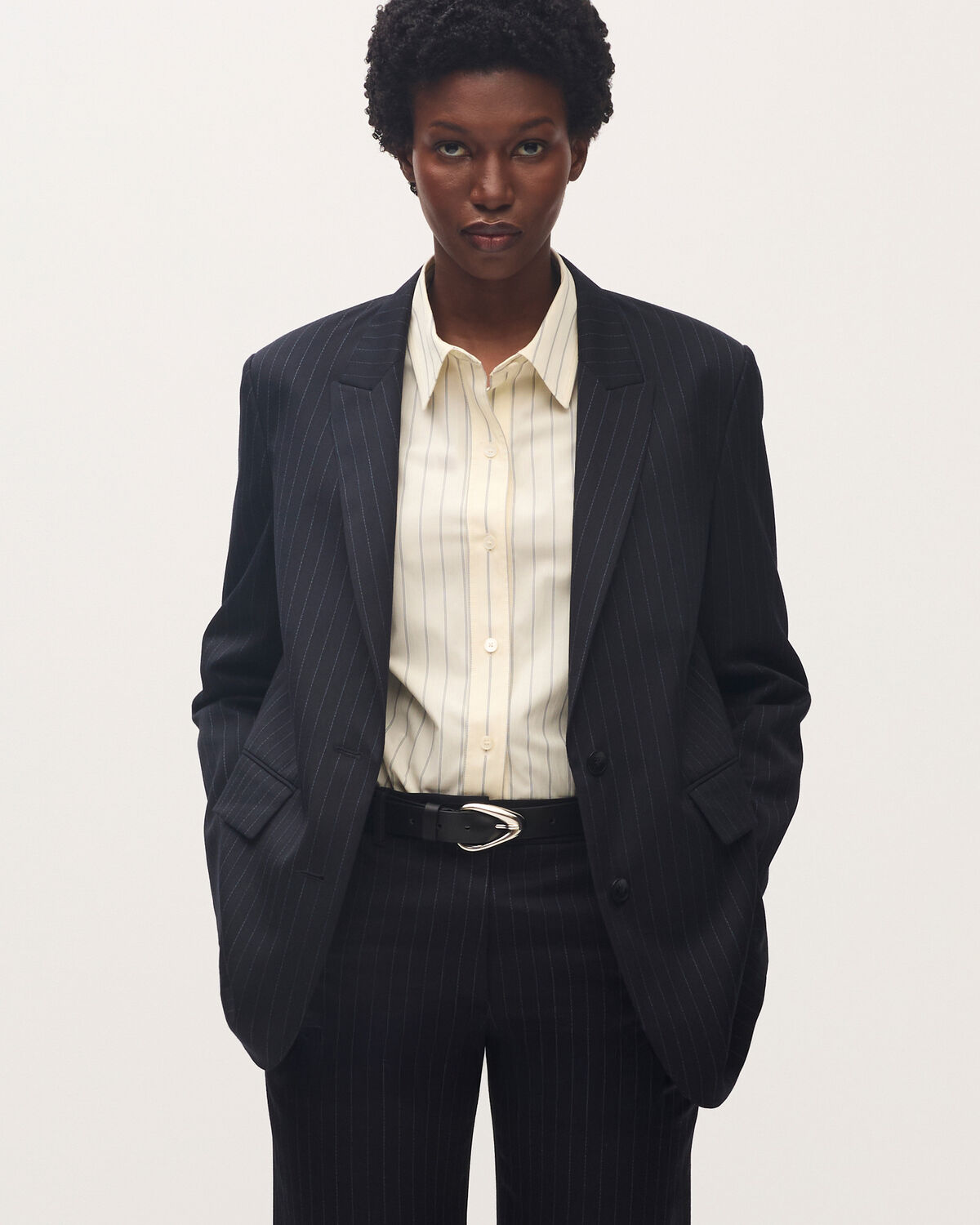 Veste de tailleur en laine - K690 ST NAVY - 1