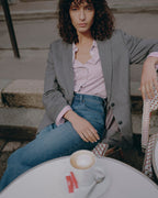 Veste de tailleur en laine - M040 HERRINGBONE GRAY - 1