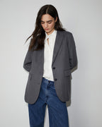 Veste de tailleur en laine - M040 HERRINGBONE GRAY - 2
