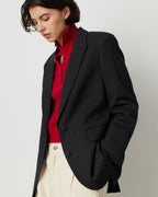 Veste de tailleur en laine - M082 ST GRAY BROWN - 2