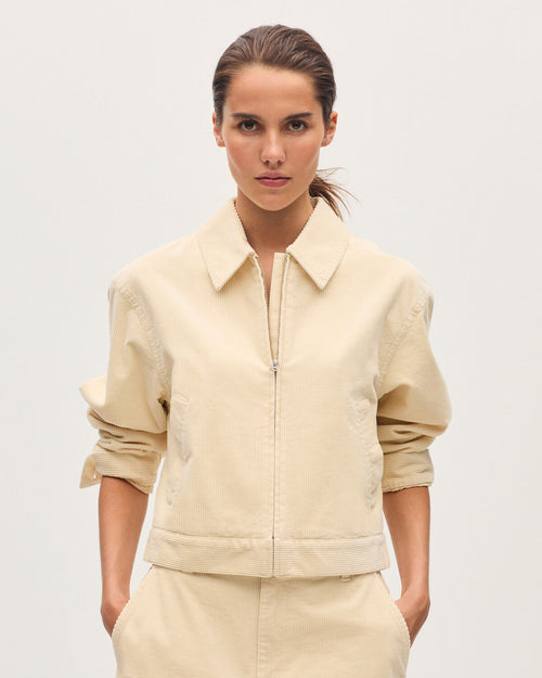 Blouson en velours côtelé - U010 OFF WHITE - 1