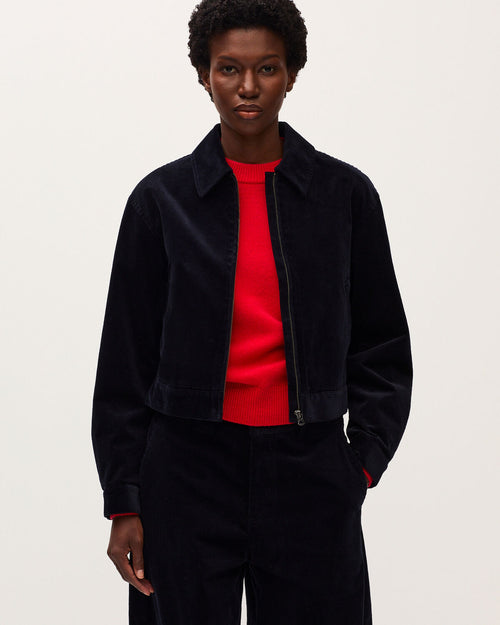 Blouson en velours côtelé - U690 NAVY - 1