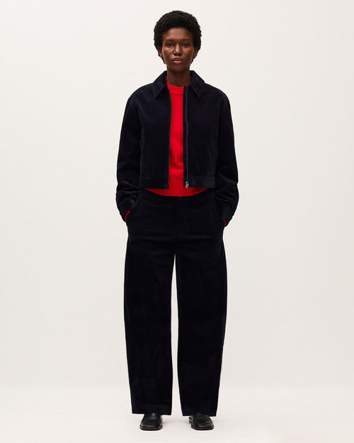 Blouson en velours côtelé - U690 NAVY - 2
