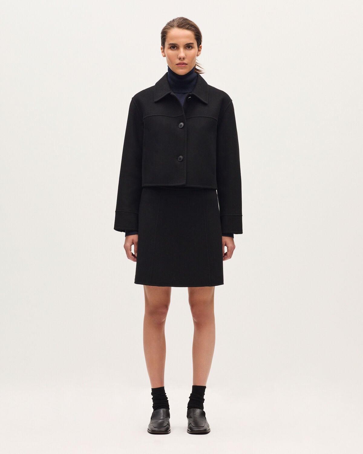 Blouson court double face avec laine - H091 BLACK BEAUTY - 2
