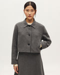 Blouson court double face avec laine - K070 MEL GRAY - 1