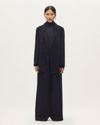 Veste mi-longue croisée avec laine - H695 NIGHT SKY - 1