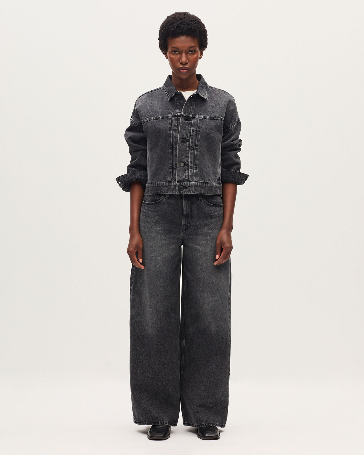 Veste courte en coton - K081 DARK GRAY - 2