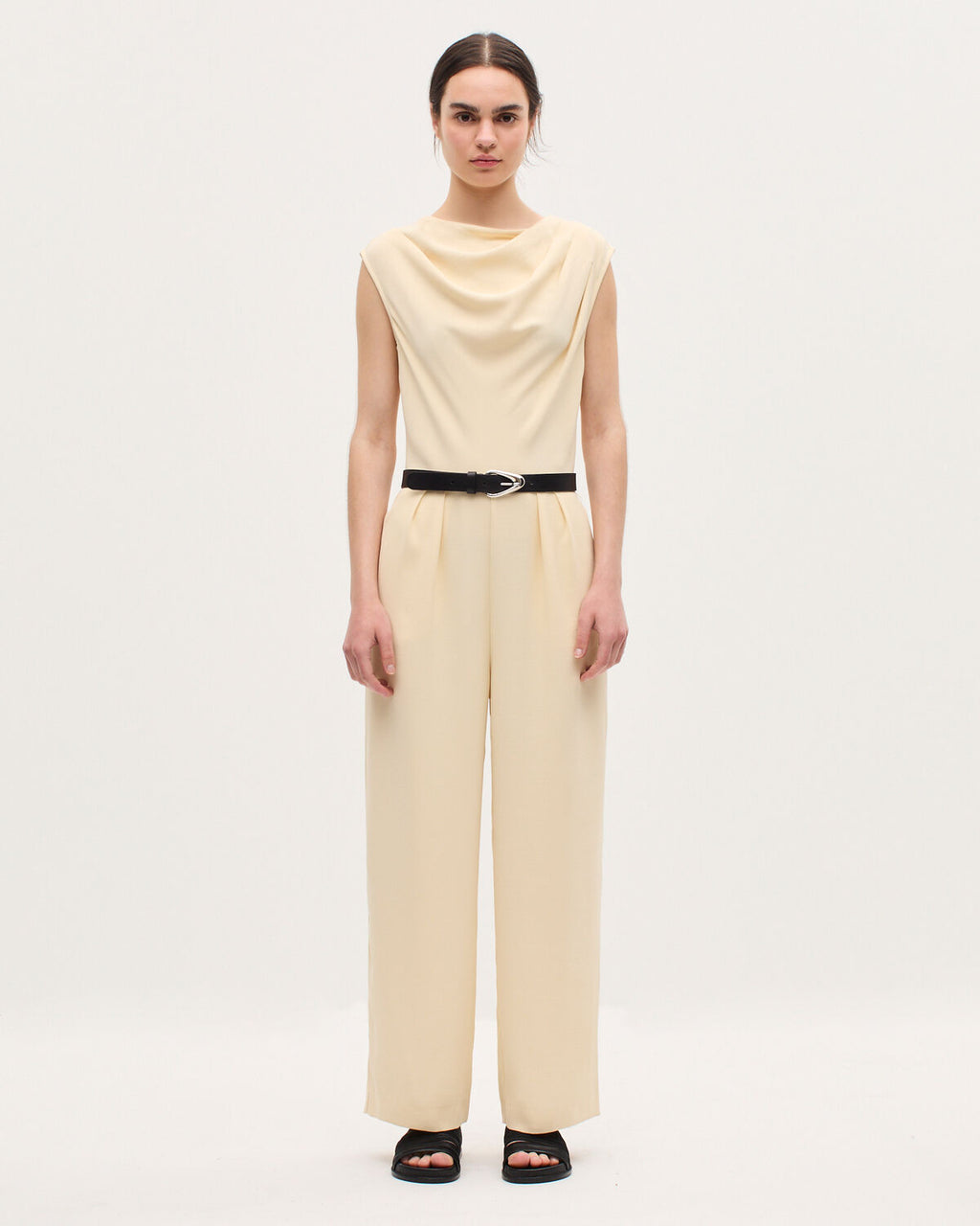 Combinaison en crêpe satiné - K300 ECRU BEIGE - 1
