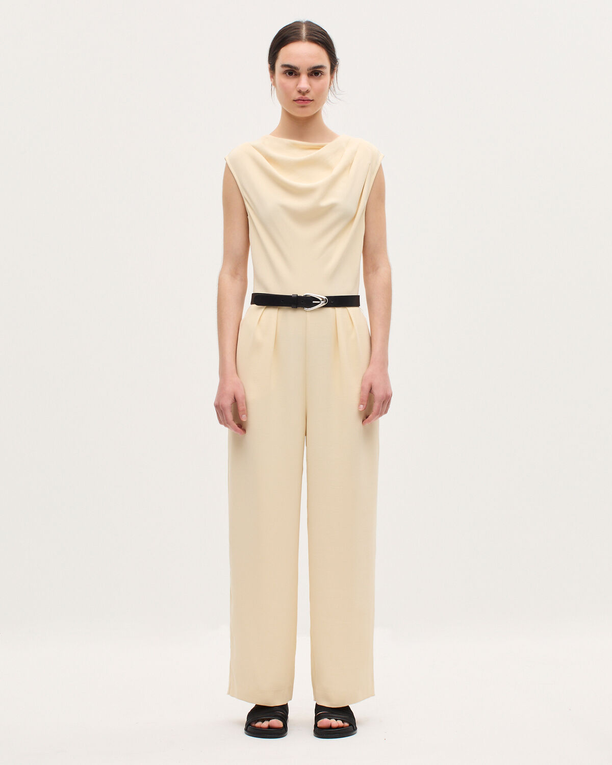 Combinaison en crêpe satiné - K300 ECRU BEIGE - 1