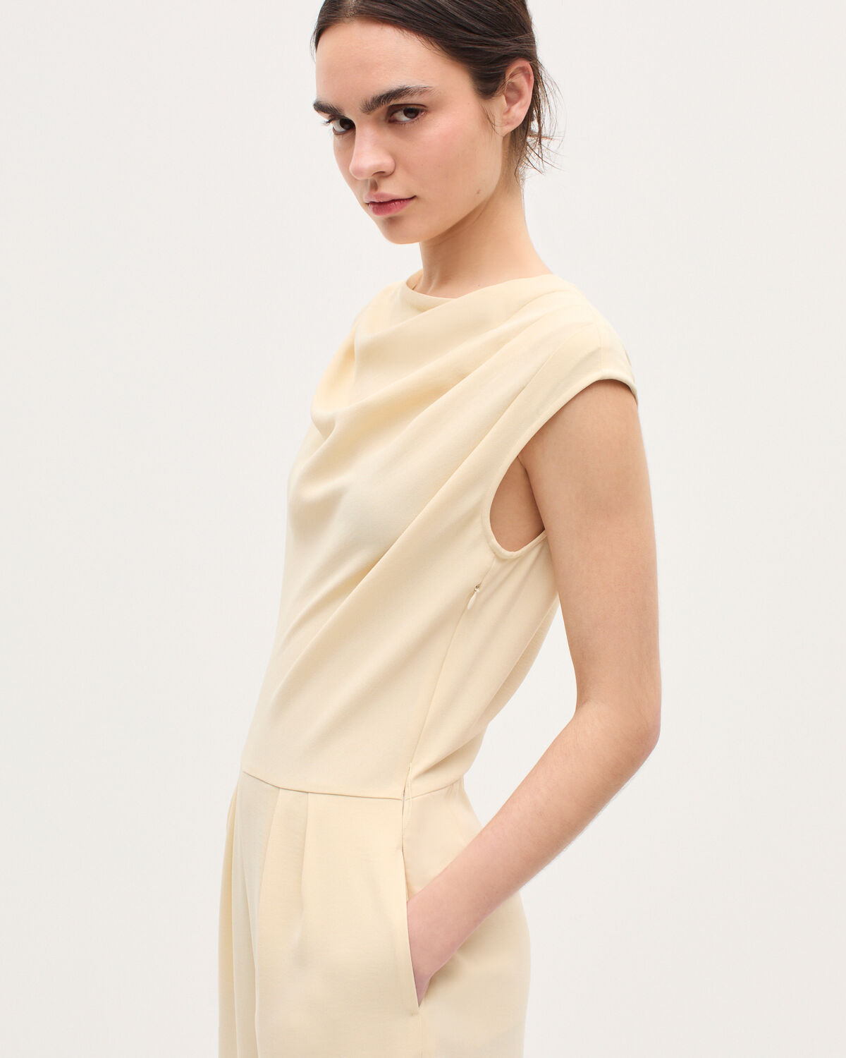 Combinaison en crêpe satiné - K300 ECRU BEIGE - 2