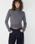 Pull col roulé en laine mérinos et soie - M071 GRIS TAUPE - 1