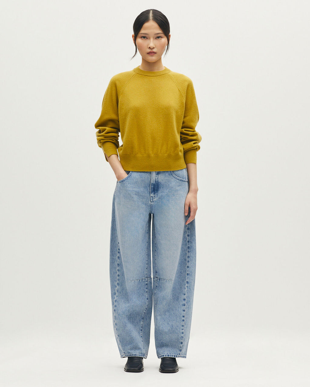 Pull col rond en cachemire - L471 BROWN GOLD ECRU - 2