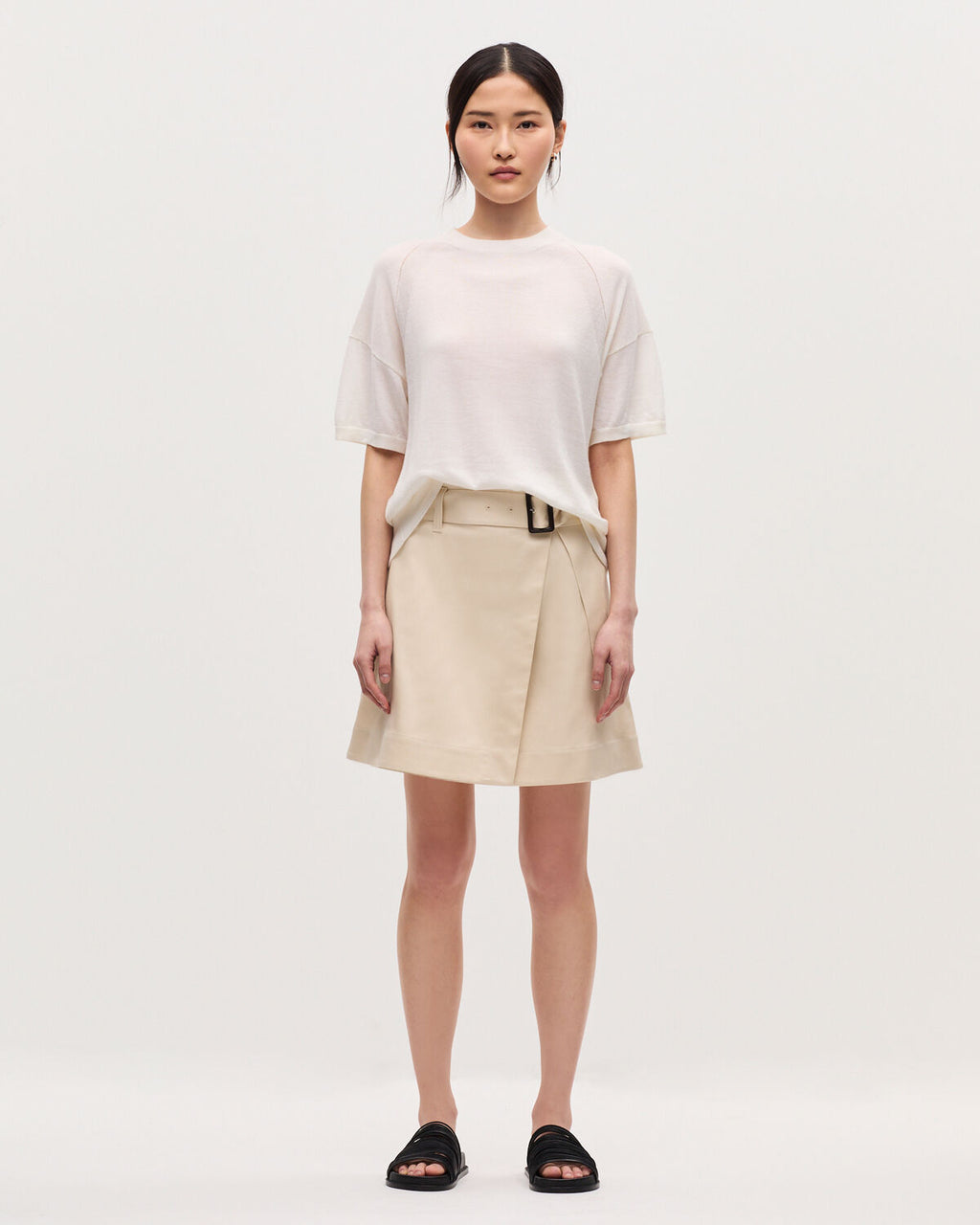 Pull en laine mérinos et soie - H013 GARDENIA - 2