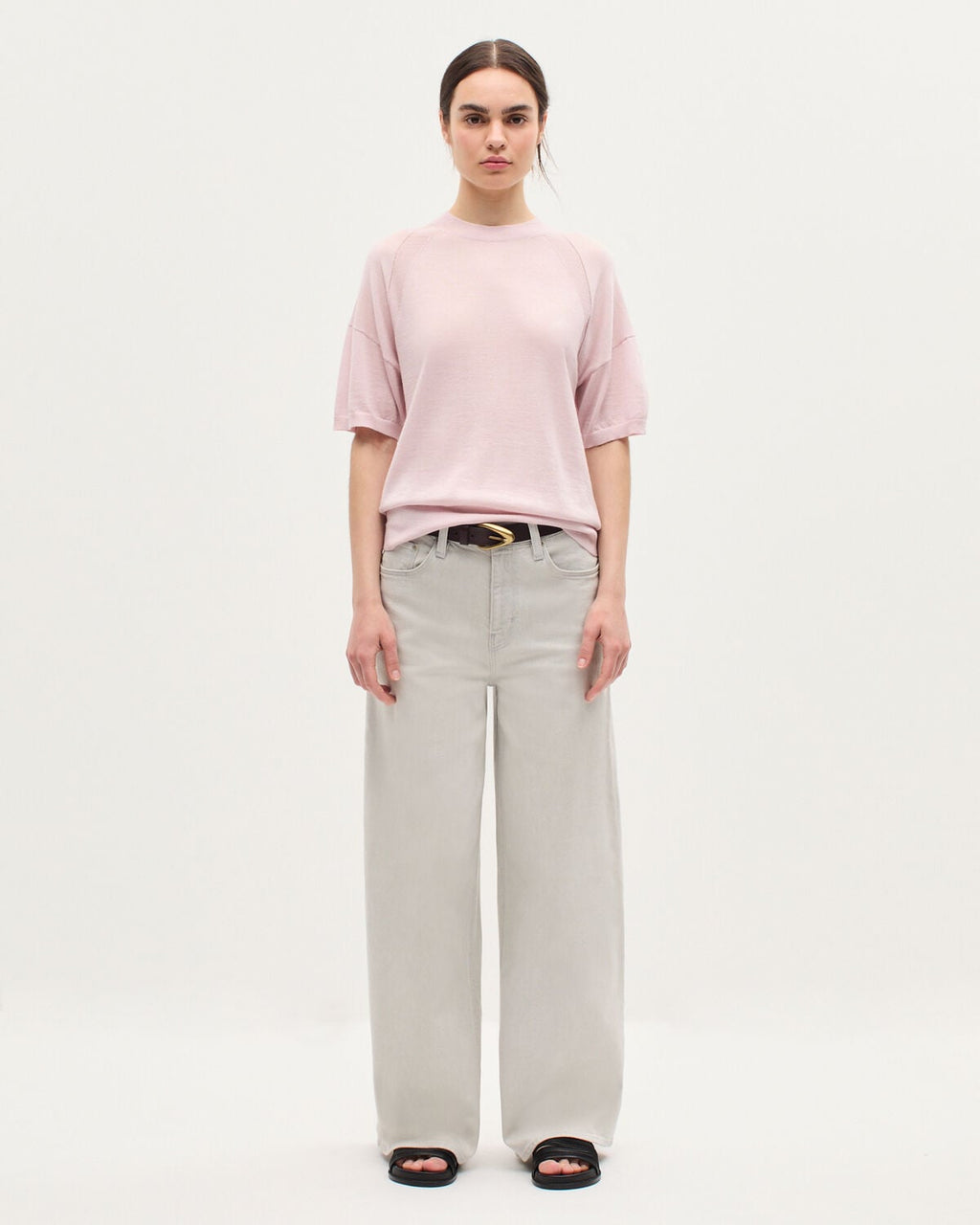 Pull en laine mérinos et soie - K100 BLOOM PINK - 2