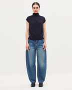 Pull sans manches en cachemire  - K691 NAVY ST GRAY - 2