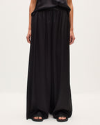 Pantalon large fluide satiné - H091 BLACK BEAUTY - 2