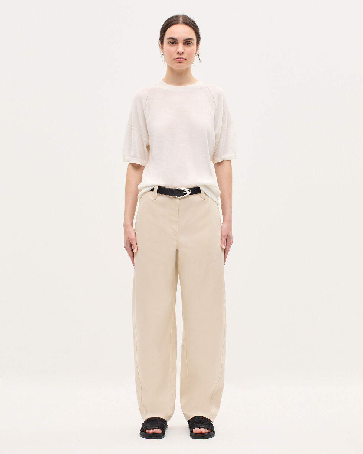 Pantalon barrel - H013 GARDENIA - 1