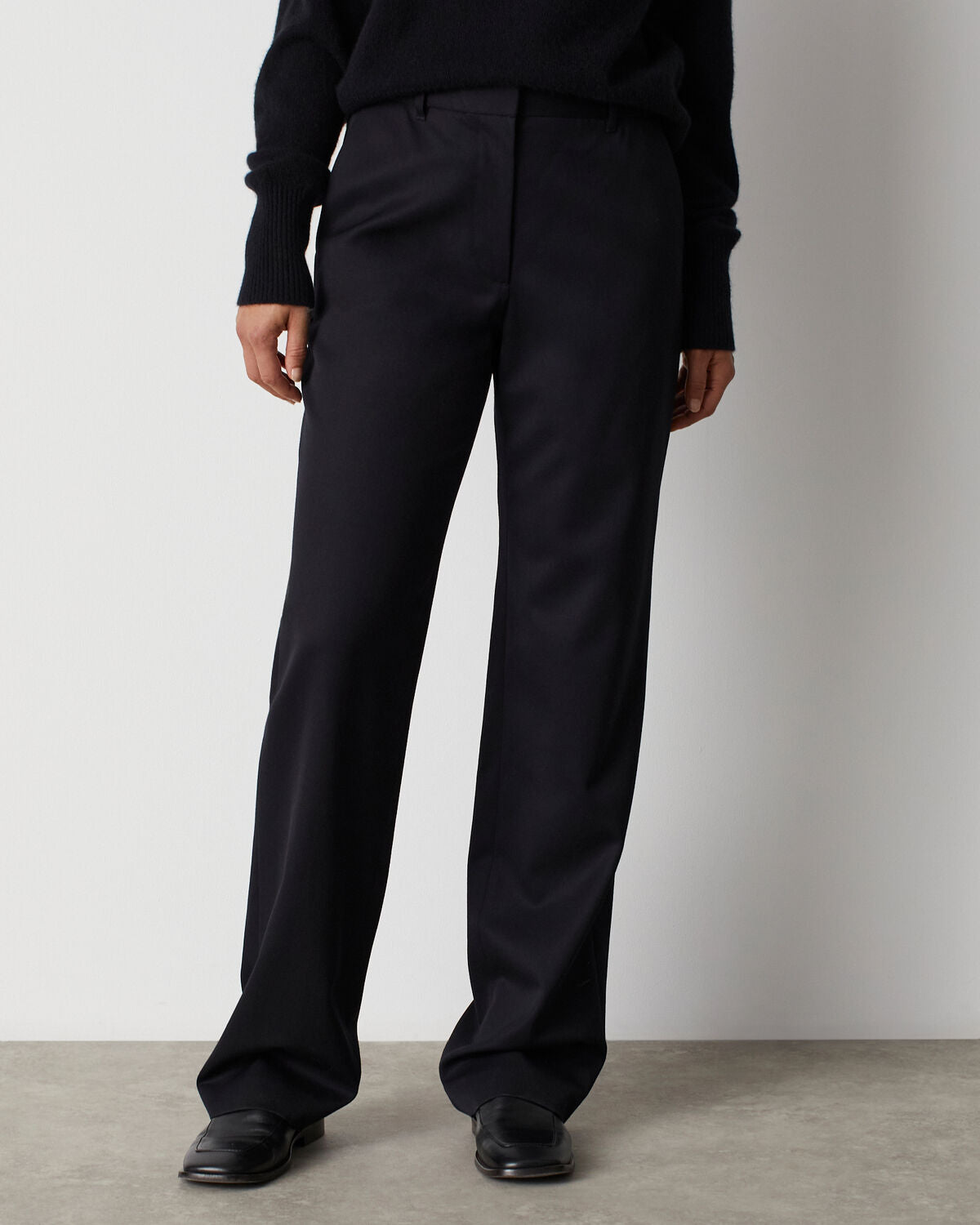 Pantalon droit en laine - H091 BLACK BEAUTY - 2