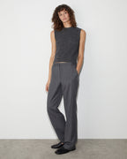 Pantalon droit en laine - M040 HERRINGBONE GRAY - 2