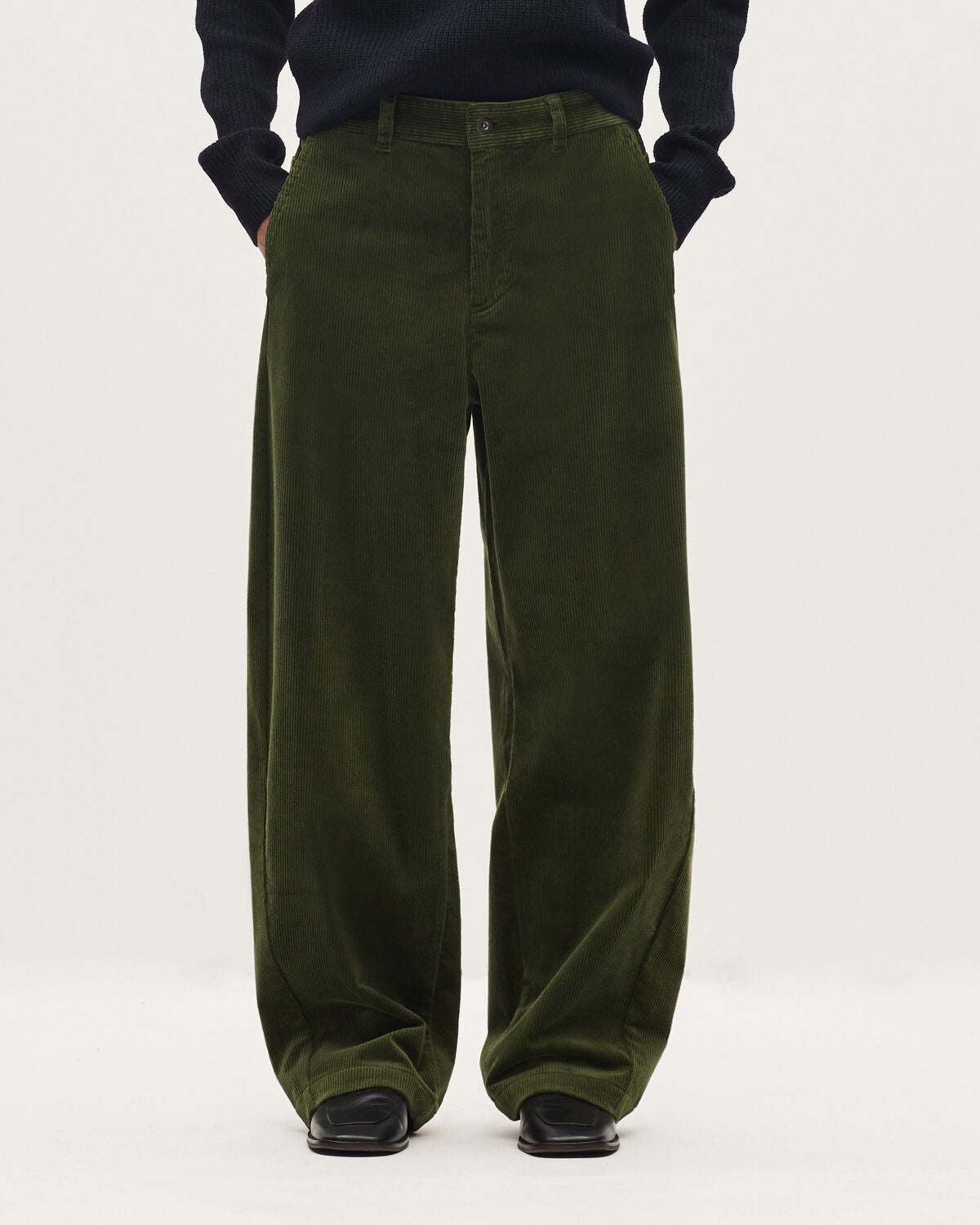 Pantalon barrel en velours côtelé - U550 GREEN - 2