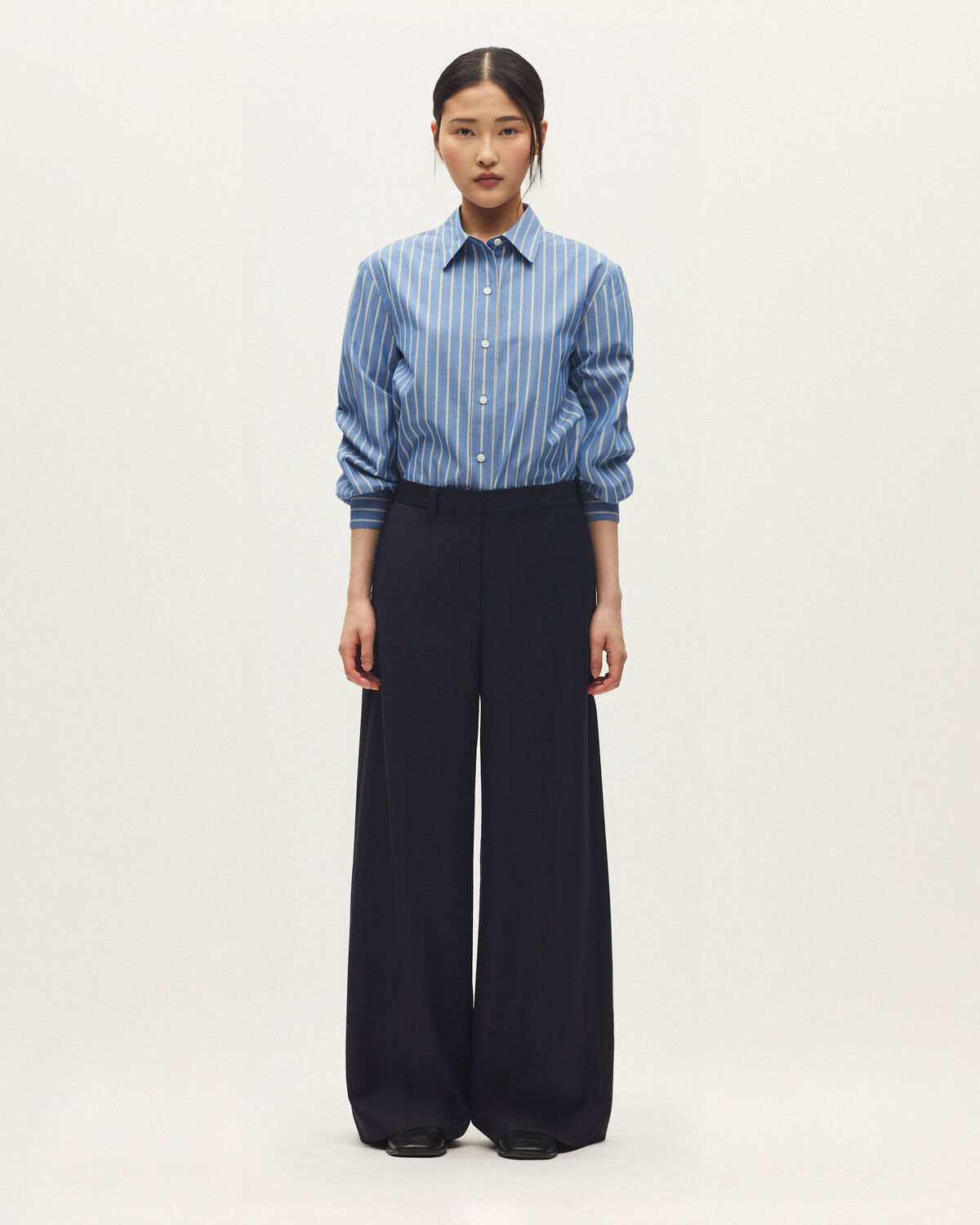 Pantalon large fluide avec une touche de cachemire - H695 NIGHT SKY - 1
