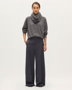 Pantalon large fluide avec une touche de cachemire - K075 ST DARK GRAY - 1